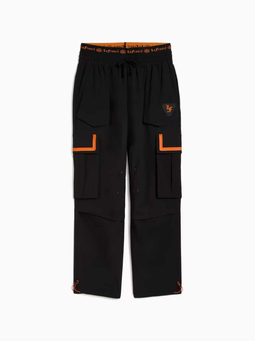 Puma Black Cargo Pants with Orange Accents LaFrancé Heem 632474_01 MSRP $130 NWT